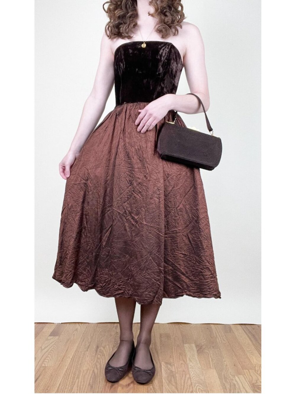 Vintage 1980s Party Dress Midi Fit & Flare Cocktail Velvet Wedding Guest Formal